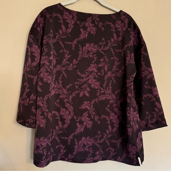 SOFT SURROUNDINGS Top Size Small Wine Botanical Selina Purple NWT - Picture 2 of 15